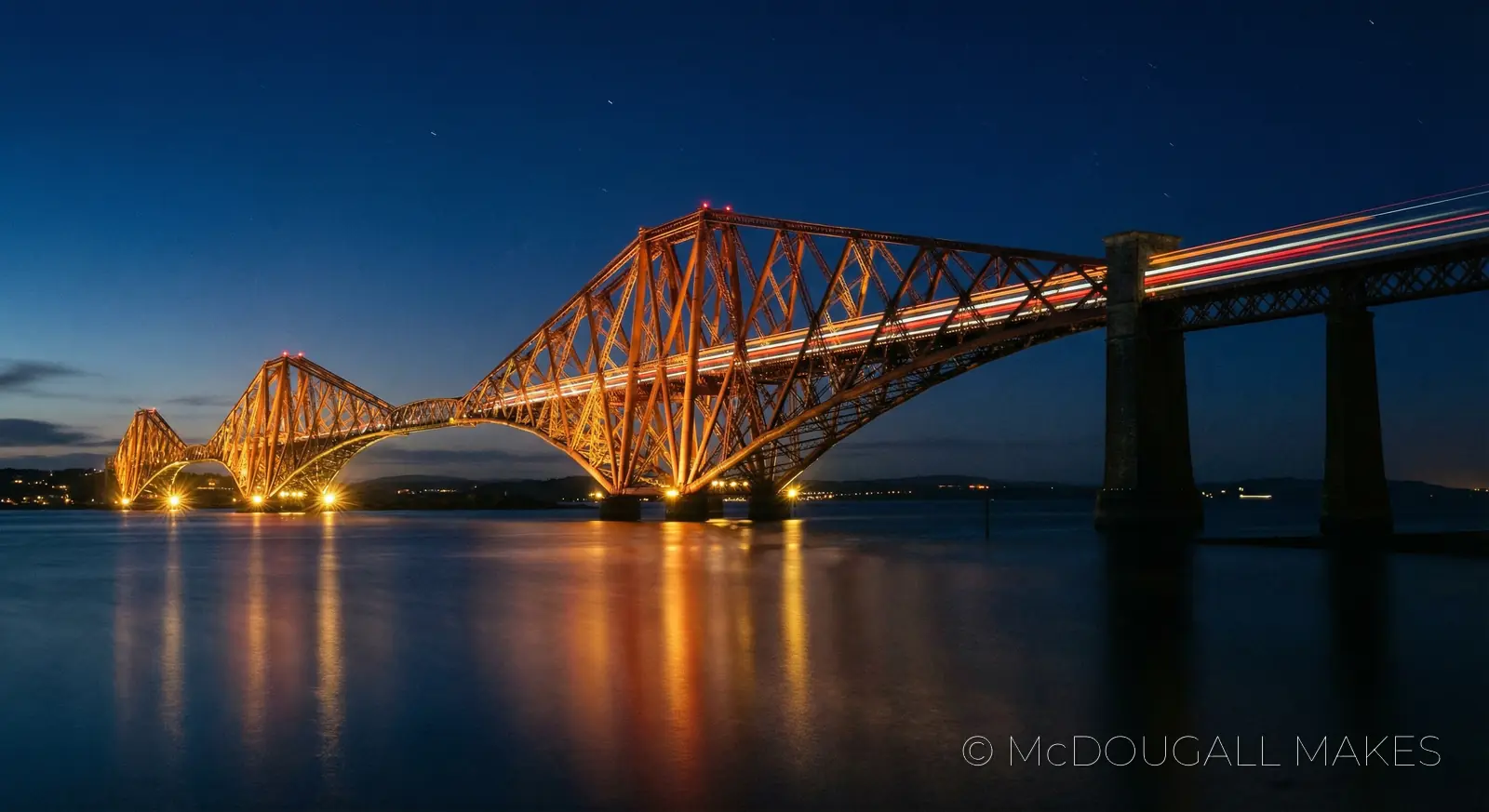 Forth Bridge|Night|Long Exposure|Lights|Architecture|Indigo
