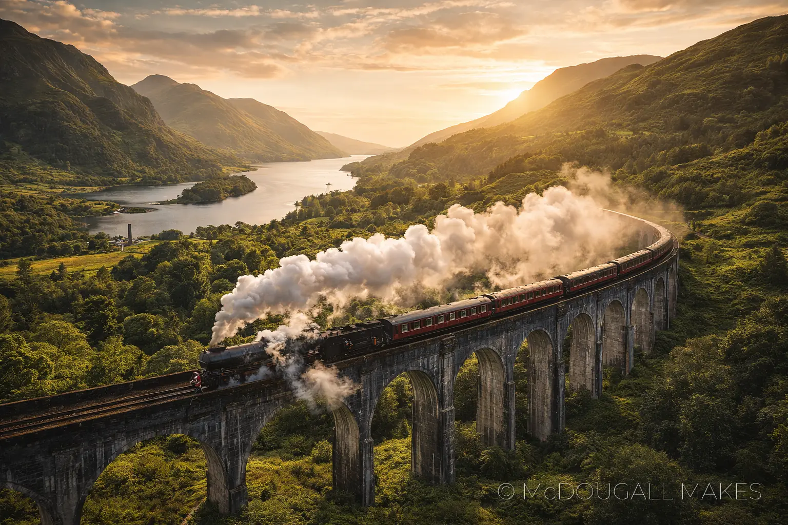 Glenfinnan|Viaduct|Mist|Rain|Moody|Stone|Architecture
