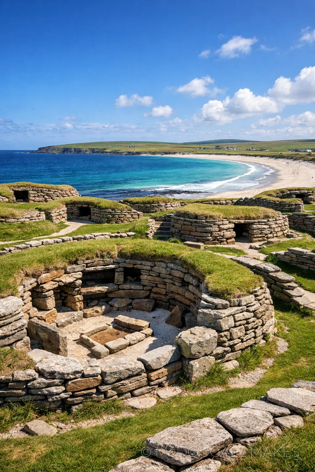 Skara Brae|Orkney|Prehistoric|Neolithic|Bay of Skaill|Stone|Midday