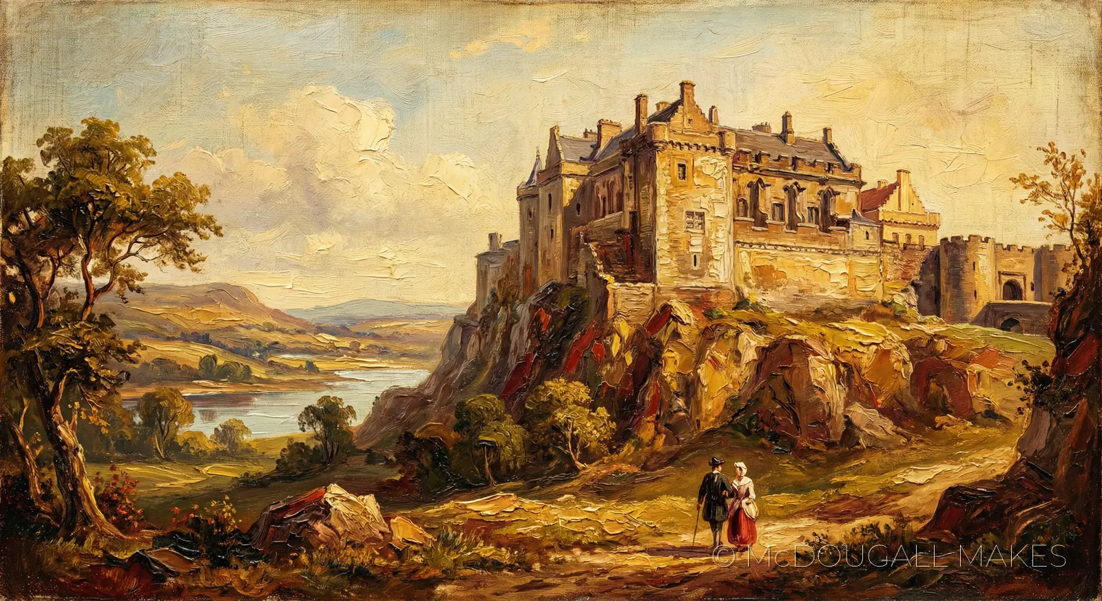 Stirling Castle|Oil Painting|Impasto|Art|Traditional|Midday|History