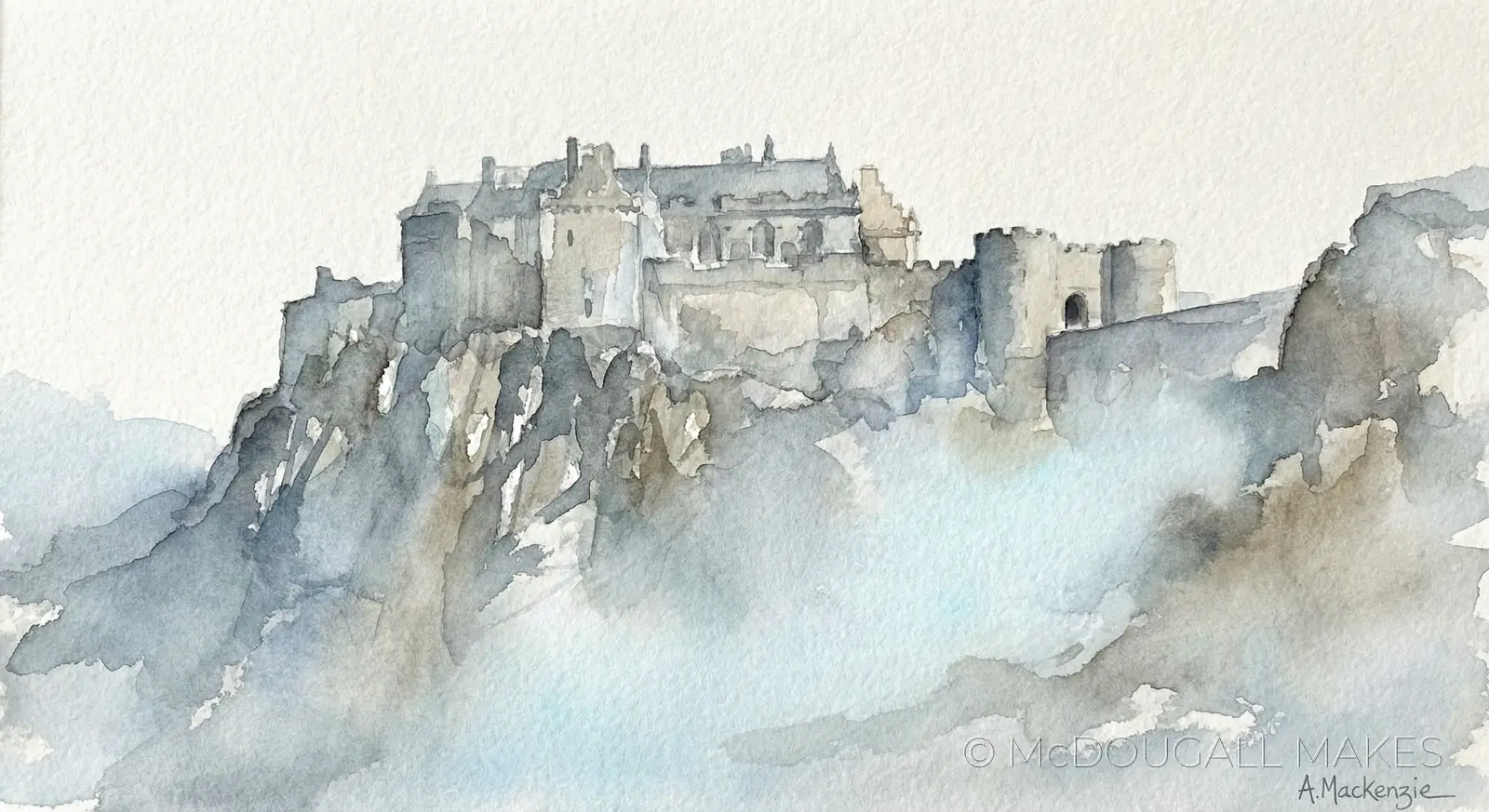 Stirling Castle|Watercolor|Art|Soft|Luminous|Airy|History