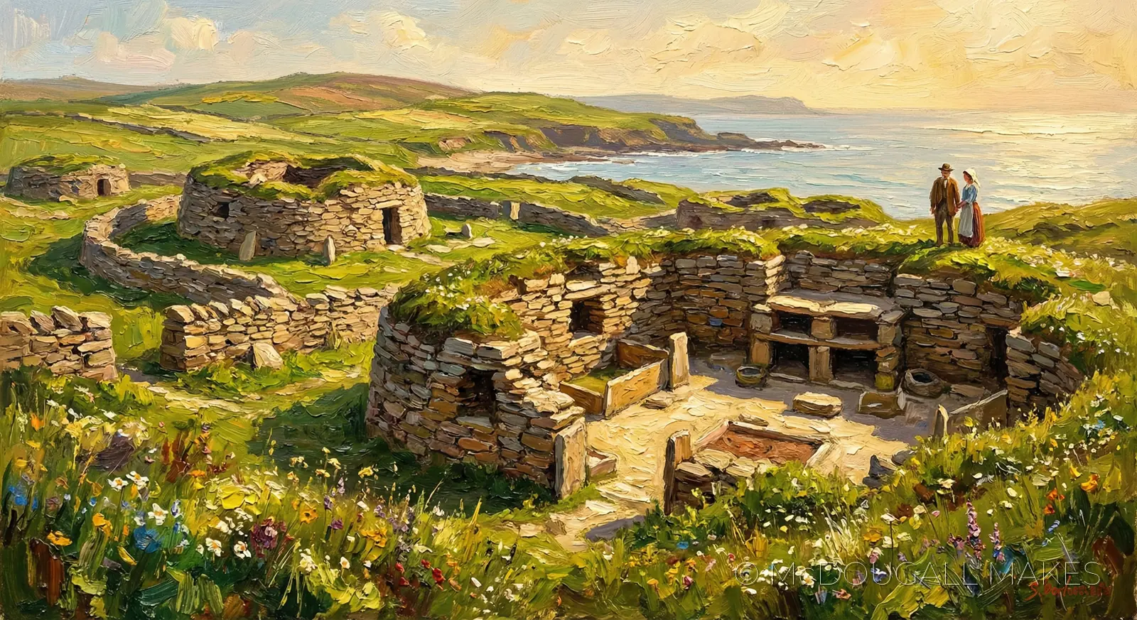 Skara Brae|Oil Painting|Impasto|Art|Traditional|Neolithic|History