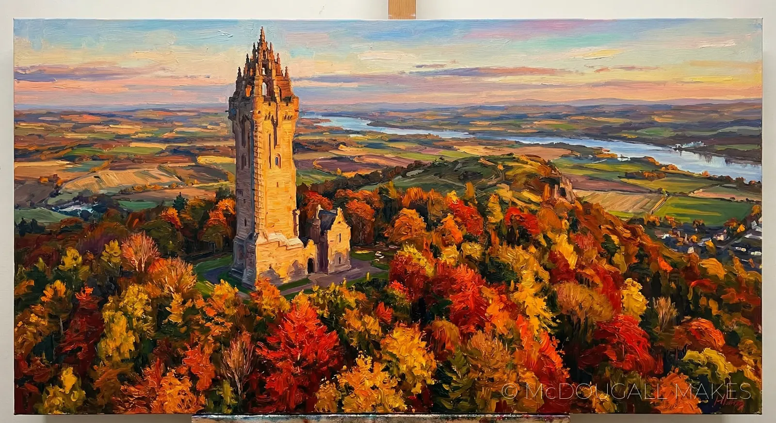 Wallace Monument|Stirling|Oil Painting|Impasto|Tower|Autumn|History