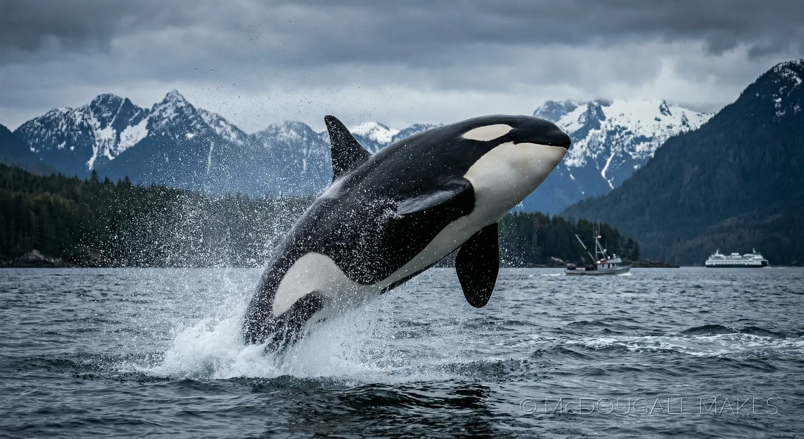 Orca|Whale|Ocean|Action|Breach|Marine Life|Pacific